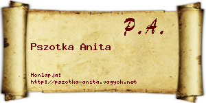 Pszotka Anita névjegykártya