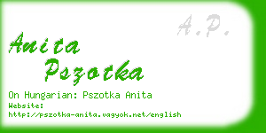 anita pszotka business card